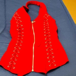 Red halter top